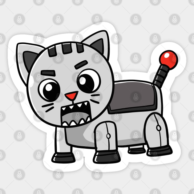 Robot Cat Sticker by WildSloths